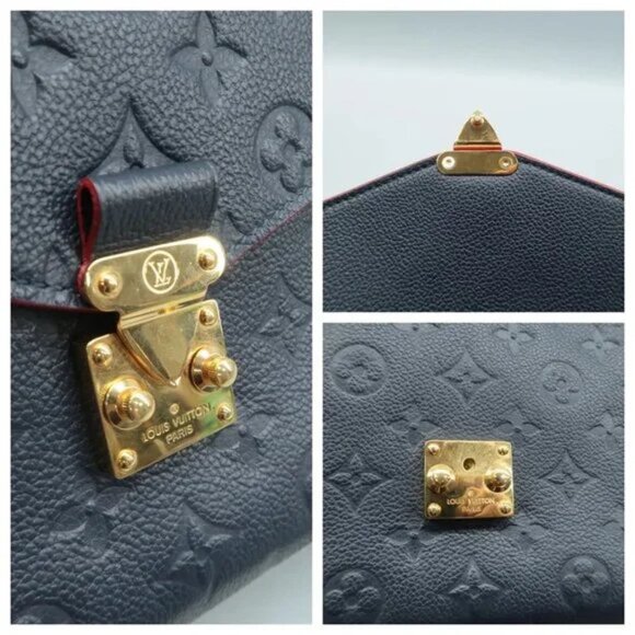 100% Authentic Louis Vuitton Metis Navy Monogram Leather Satchel - Picture 7 of 12